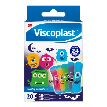 Viscoplast Monsters, plastry z opatrunkiem dla dzieci, 20 sztuk