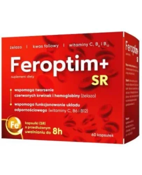 Feroptim+ SR, 60 kapsułek Kapsułki o przedłużonym uwalnianiu z żelazem i witaminami