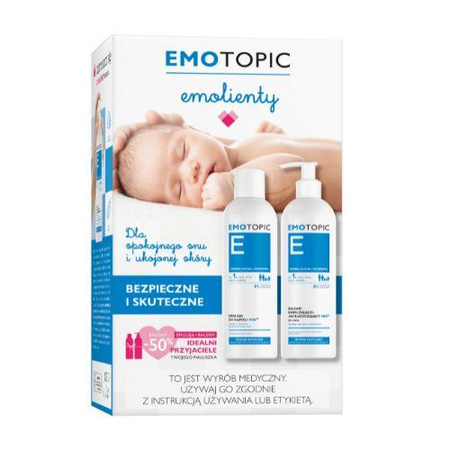 Emotopic Med+ Zestaw Emulsja do kąpieli + Balsam nawilżająco - natłuszczający, 400 ml+400 ml