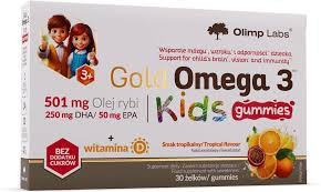 Olimp Gold Omega 3 Kids Gummies Żelki dla dzieci z kwasami omega i witaminą D, 30 sztuk