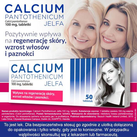 Calcium Pantothenicum Jelfa 100mg x 50 tabletek 