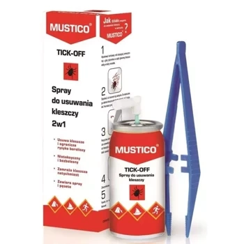 Mustico Tick-Off Spray Do Usuwania Kleszczy 2w1 Spray+Kleszczołapka 8ml