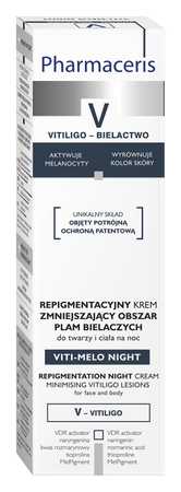 Pharmaceris V - Viti Melo Night, repigmentujący krem zmniejszający plamy bielacze do twarzy i ciała, 75 ml 