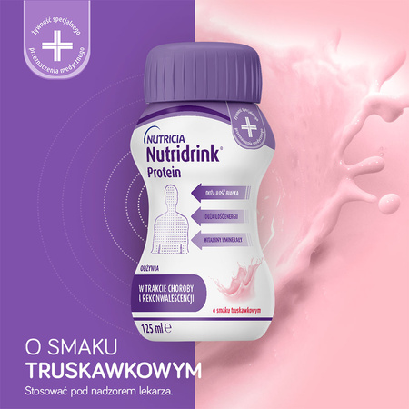 Nutridrink Protein o smaku truskawkowym 4x125 ml DATA WAŻNOŚCI 26.03.2026