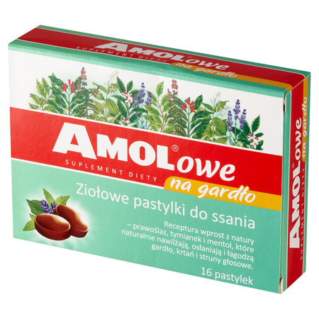 Amolowe pastylki do ssania na gardło x 16 sztuk