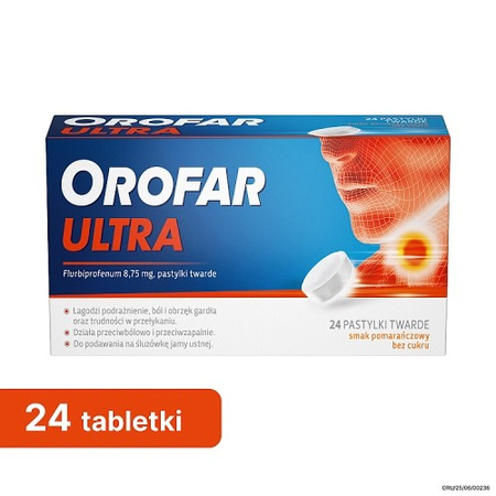 Orofar Ultra 8,75 mg 24 pastylki do ssania bez cukru 