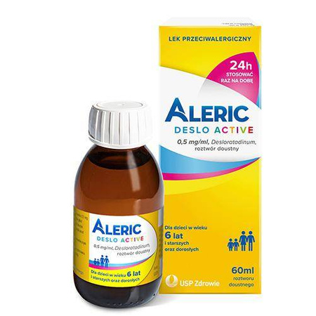 Aleric deslo active 0,5mg/ml Roztwór doustny, 60ml DATA WAŻNOŚCI 31.12.2025