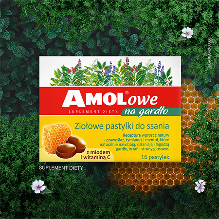 AMOLowe na gardło Pastylki d/ssania z miod