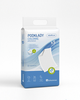 Zyskaj Zdrowie Podkłady chłonne jednorazowe 60x90cm 5 sztuk