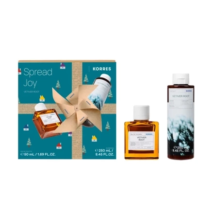 Korres MEN Vetiver Root Woda toaletowa , 50ml + Żel pod prysznic, 250ml