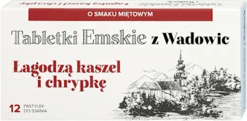 Tabletki Emskie z Wadowic 12 tabletek do ssania łagodzą kaszel i chrypkę