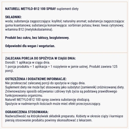 Naturell METYLO B12 100 spray 25 ml