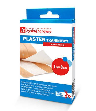 Zyskaj Zdowie Plaster tkaninowy z opatrunkiem (1m x 8cm) x 1 sztuka