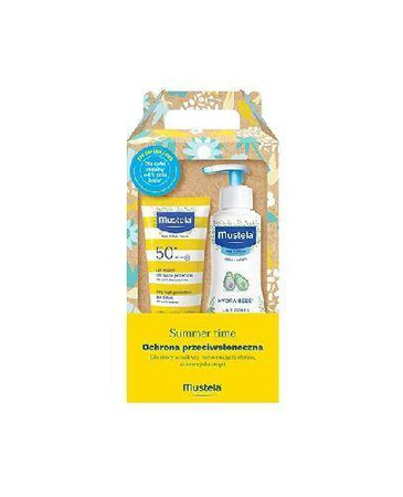 Mustela Summer Time Zestaw Hydra Bebe Mleczko Do Ciała 300ml + Mleczko SPF50+ 100ml DATA WAŻNOŚCI  01.02.2026