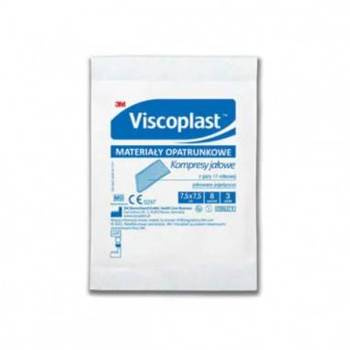 VISCOPLAST Kompresy gazowe jałowe 17-nitkowe (7,5cm x 7,5cm, 8 warstw) x 3  sztuki