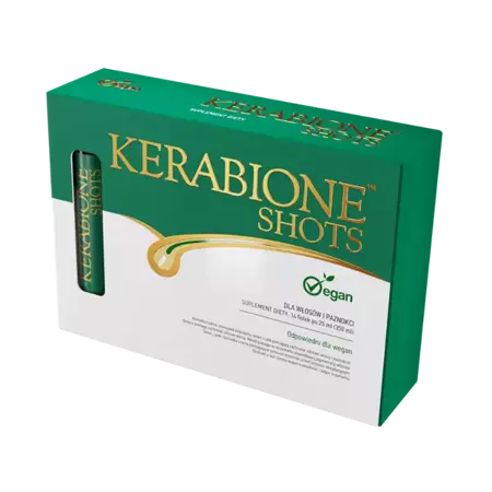 Kerabione Shots - 14 x 25 ml wegańska formuła na wypadanie włosów do picia