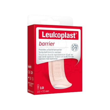 Leukoplast barrier, plastry wodoszczelne 22mm x 72mm 10 sztuk