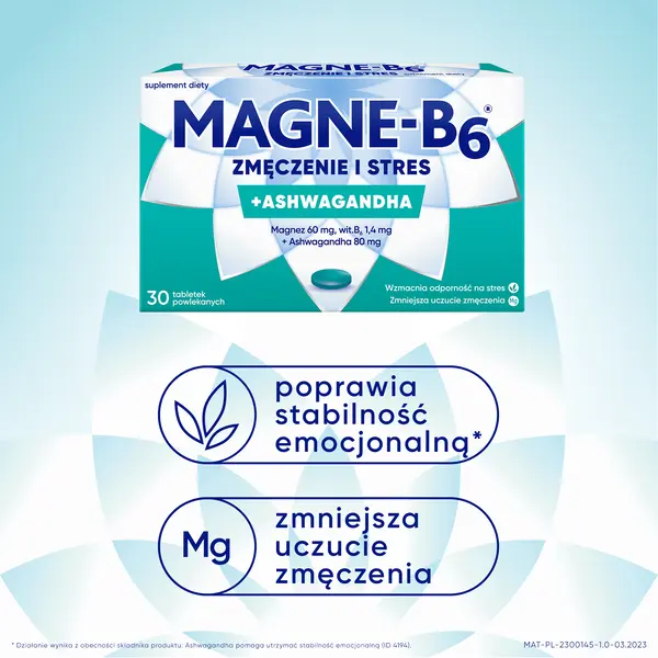 Magne B6 Zmęczenie i Stres x 30 Tabletek Powlekanych 