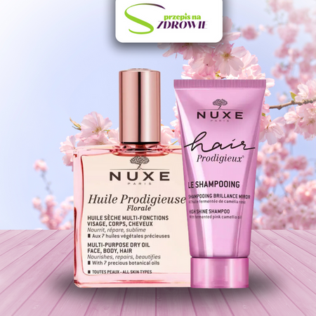 Nuxe Zestaw Huile Prodigieuse Florale Suchy olejek 50 ml + Hair Prodigieux Szampon wygładzający 30 ml