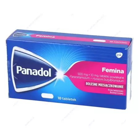 PANADOL FEMINA (500mg + 10mg) x 10 tabletek powlekanych