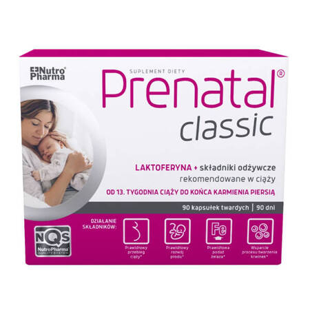 Prenatal CLASSIC – witaminy dla kobiet w ciąży (od 13. tygodnia) i karmiących piersią, 90 kapsułek 