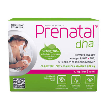 Prenatal DHA (kwasy omega – 3: DHA + EPA) – w ciąży i podczas karmienia piersią, 30 kapsułek