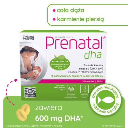 Prenatal DHA (kwasy omega – 3: DHA + EPA) – w ciąży i podczas karmienia piersią, 30 kapsułek