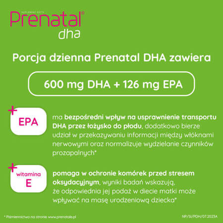 Prenatal DHA (kwasy omega – 3: DHA + EPA) – w ciąży i podczas karmienia piersią, 30 kapsułek