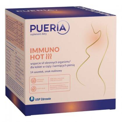 Pueria Immuno Hot, smak malinowy, 14 saszetek