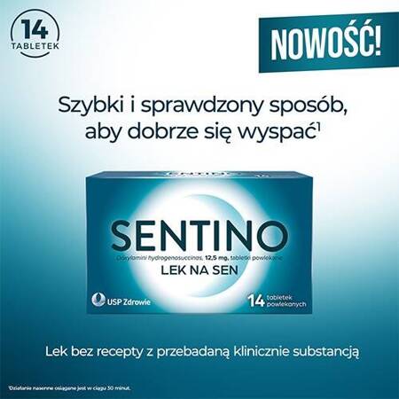 Sentino Lek Na Sen 12,5mg, 14 tabletek powlekanych