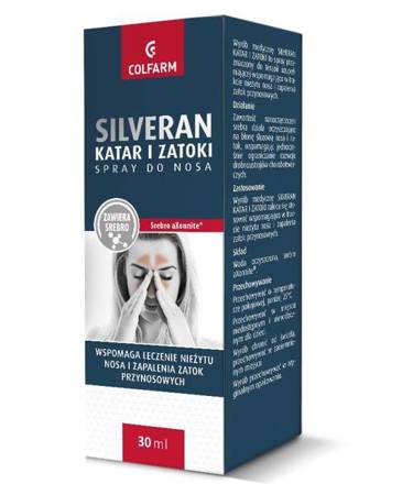 Silveran Katar i Zatoki spray do nosa 30ml  DATA WAŻNOŚCI 31.10.2024