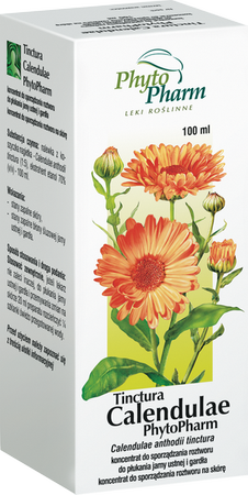 Tinctura Calendulae Phytopharm, 4,55g/ 5ml 100ml DATA WAŻNOŚCI 30.09.2024