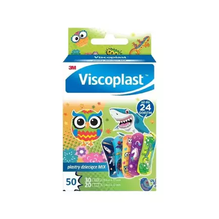 VISCOPLAST Zestaw Plastrów dziecięcych MIX 50 sztuk