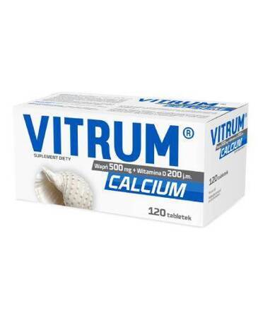 Vitrum Calcium, wapń 500 mg + Witamina D 200 j.m., 60 tabletek