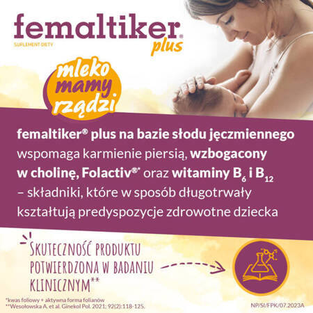 femaltiker® plus – wsparcie organizmu kobiety w okresie laktacji, smak karmelowy, 12 saszetek