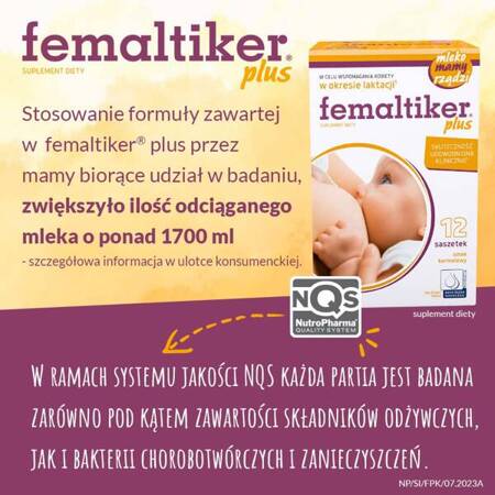 femaltiker® plus – wsparcie organizmu kobiety w okresie laktacji, smak karmelowy, 12 saszetek